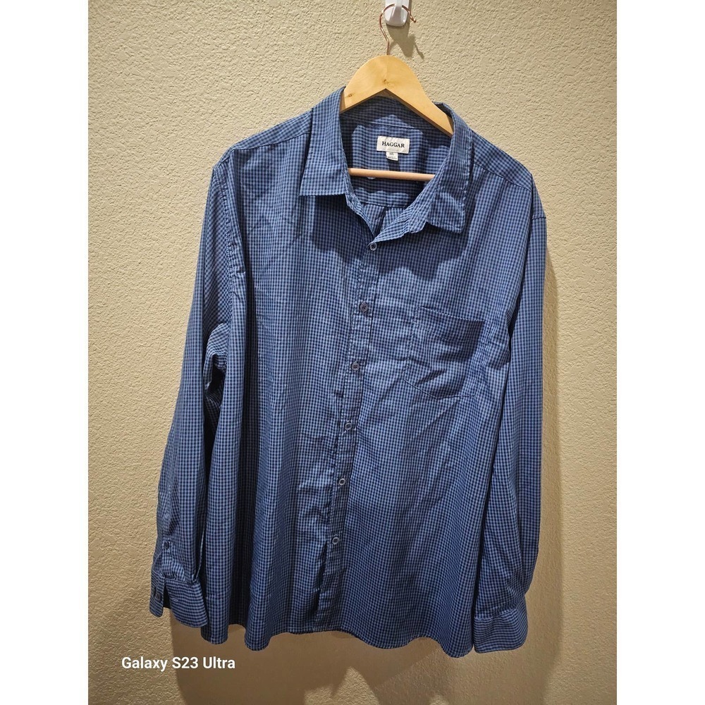 Men's button up long sleeve dress shirt, HAGGAR, XXL